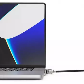 Adaptador Ledge Lock Compulocks para MacBook Pro 16 polegadas M1 M2 M3 Fechadura de cabo com chave Prateado
