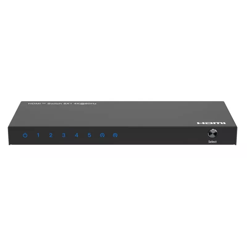 Comutador de vídeo MicroConnect MC-HDMISWITCH0501-4K 4K 60Hz metal preto