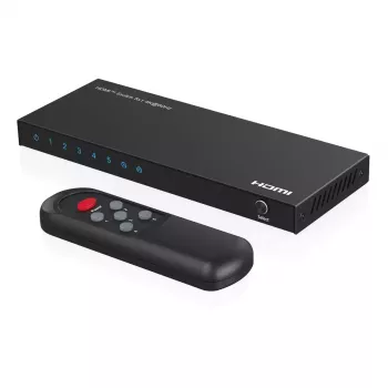 Comutador de vídeo MicroConnect MC-HDMISWITCH0501-4K 4K 60Hz metal preto