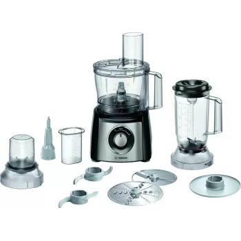 Robot de cozinha Bosch MCM3PM386 — motor de 900 W, taça de 2,3 L, preto/transparente
