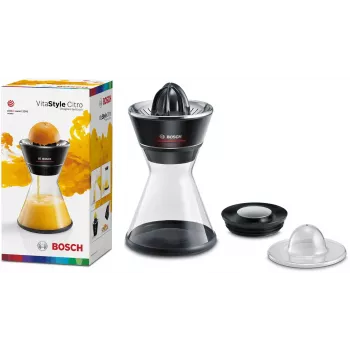 Espremedor de citrinos Bosch MCP72GPB — espremedor elétrico, aço inoxidável, recipiente de sumo de 1 litro, preto