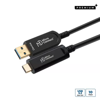 Microconnect MC-USB3.2CA20OP cabo USB USB 3.2 Gen 2 (3.1 Gen 2) 20 m USB A USB C preto