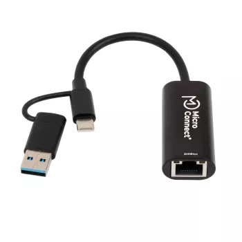 Microconnect MC-USBACNET2.5G adaptador de cabo USB C RJ-45 0,2 m preto