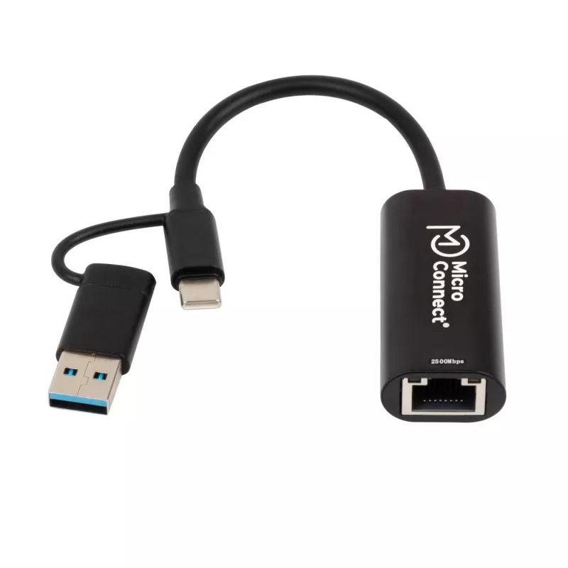 Microconnect MC-USBACNET2.5G adaptador de cabo USB C RJ-45 0,2 m preto