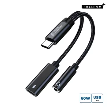 Microconnect MC-USBC-AUDIOCF adaptador de cabo de vídeo 0,13 m prateado