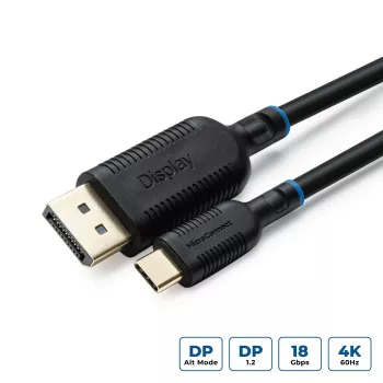 Microconnect MC-USBCDP2 adaptador de cabo de vídeo 2 m USB Type-C DisplayPort preto