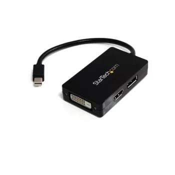 Adaptador A/V de viagem StarTech.com: conversor 3-em-1 Mini DisplayPort para DisplayPort, DVI ou HDMI