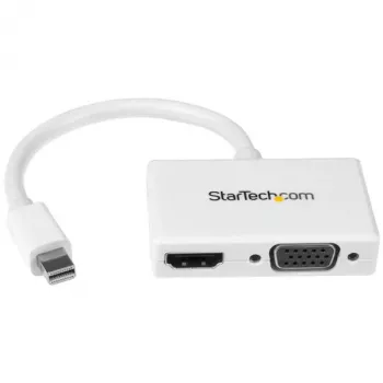 Adaptador A/V de viagem StarTech.com: conversor 2-em-1 Mini DisplayPort para HDMI ou VGA - branco