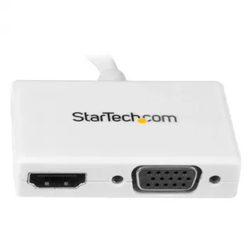 Adaptador A/V de viagem StarTech.com: conversor 2-em-1 Mini DisplayPort para HDMI ou VGA - branco