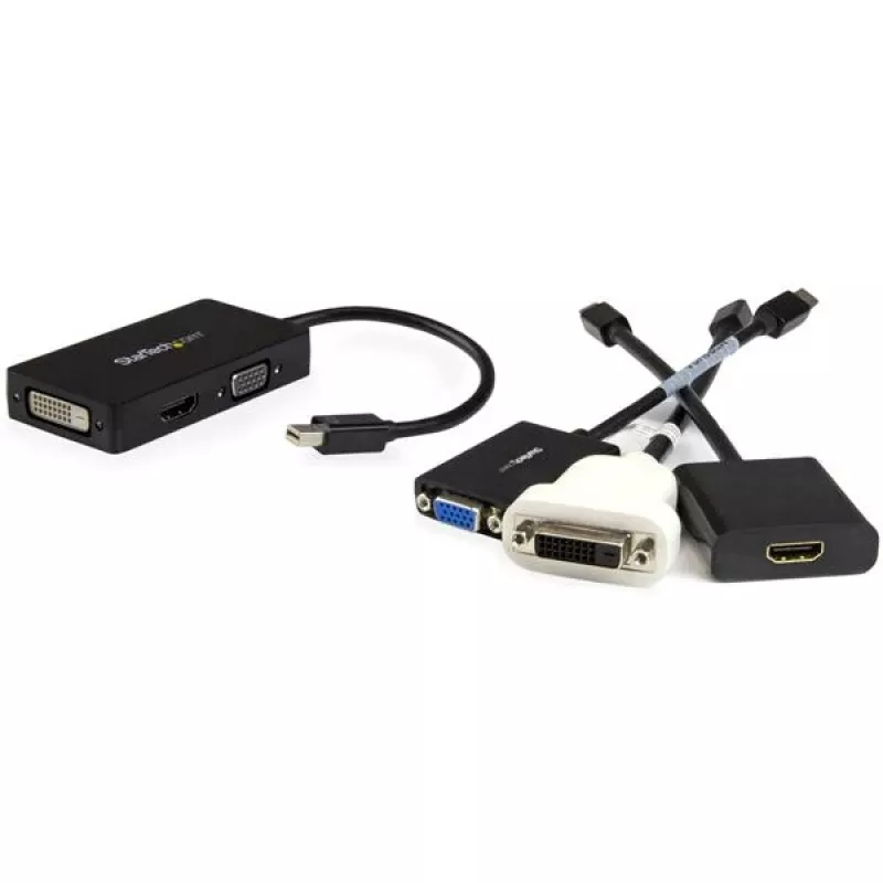 Adaptador A/V de viagem StarTech.com: conversor 3-em-1 Mini DisplayPort para VGA DVI ou HDMI