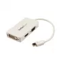 Adaptador A/V de viagem StarTech.com: conversor 3-em-1 Mini DisplayPort para VGA DVI ou HDMI - branco