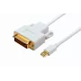 Adaptador de cabo de vídeo Microconnect MDPDVI1 1 m Mini DisplayPort DVI-D branco
