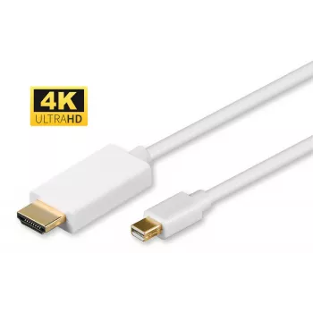 Adaptador de cabo de vídeo Microconnect MDPHDMI2-4K 2 m Mini DisplayPort HDMI Type-A (standard) branco