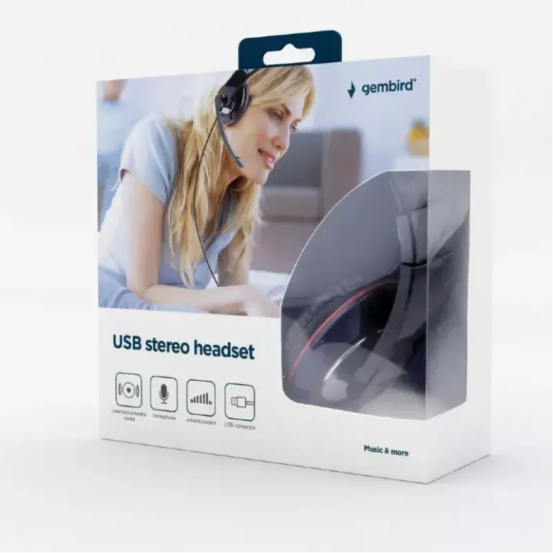 Auscultadores Gembird MHS-U-001 auscultadores USB com fios