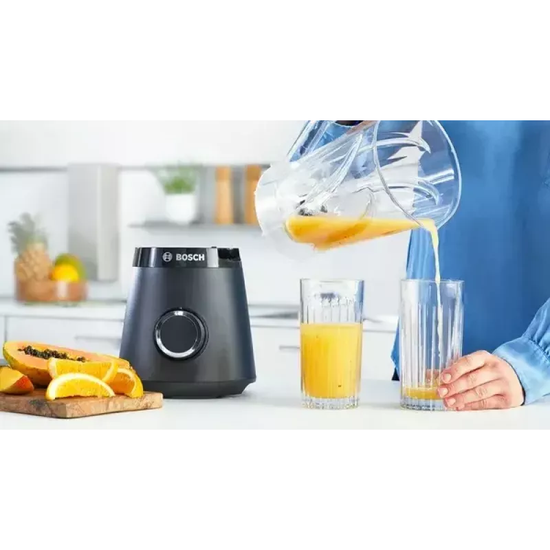 Batedeira de mesa Bosch Serie 4 MMB6141B — 1200 W, jarro Tritan de 1,5 l, 2 velocidades, trituração de gelo, preto