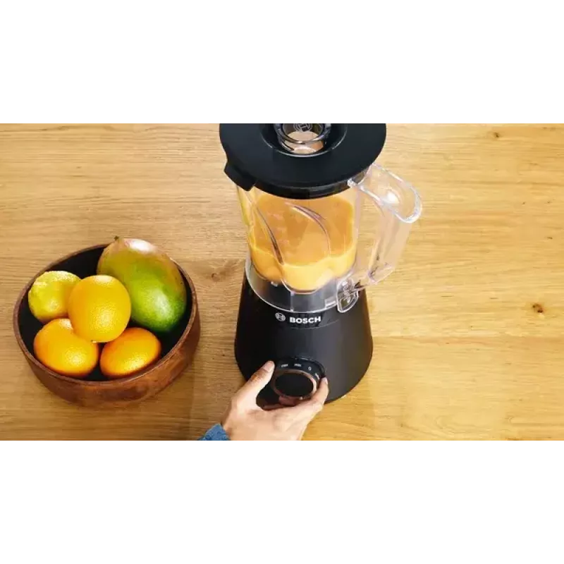Batedeira de mesa Bosch Serie 4 MMB6141B — 1200 W, jarro Tritan de 1,5 l, 2 velocidades, trituração de gelo, preto