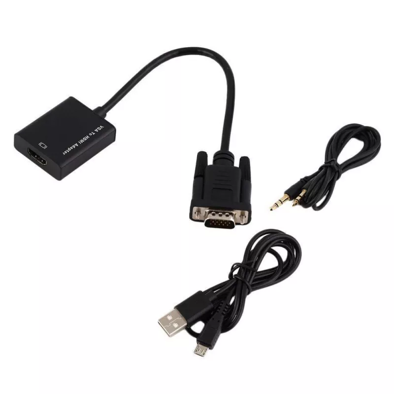 Adaptador de cabo de vídeo Microconnect MONGGHDMI 0,3 m HDMI Type-A (Standard) VGA (D-Sub) preto