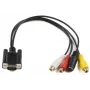 Adaptador de cabo de vídeo Microconnect MONGGSV 0,3 m VGA (D-Sub) RCA + S-Video preto