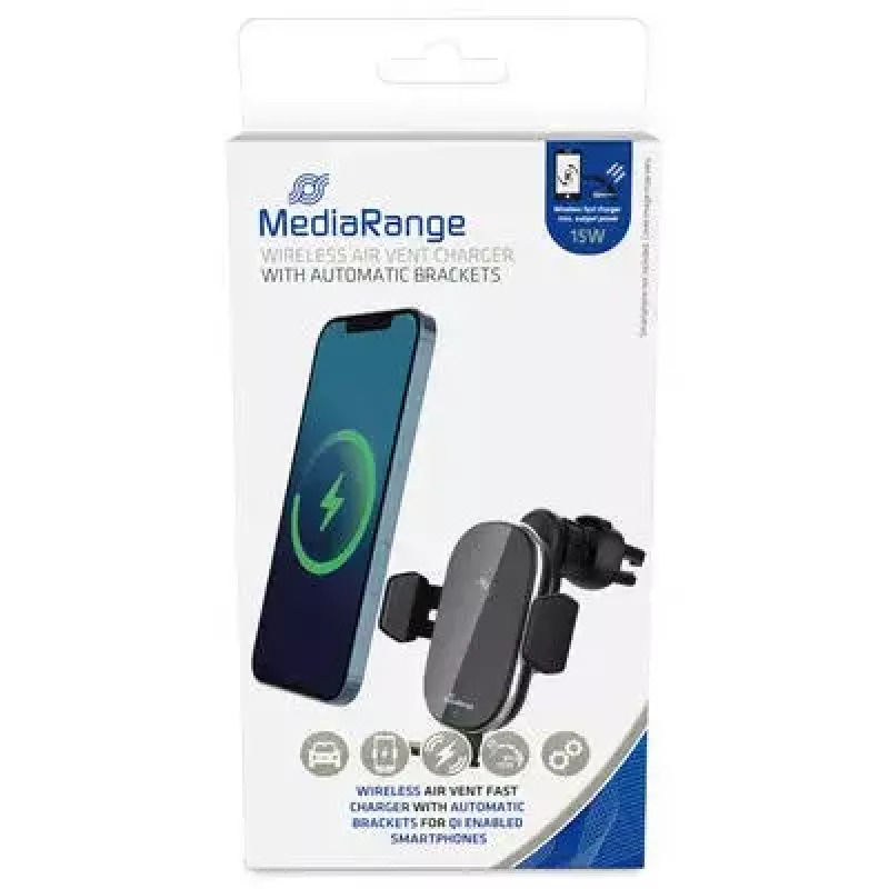 Carregador sem fios MediaRange MRMA117 carregamento rápido smartphone preto