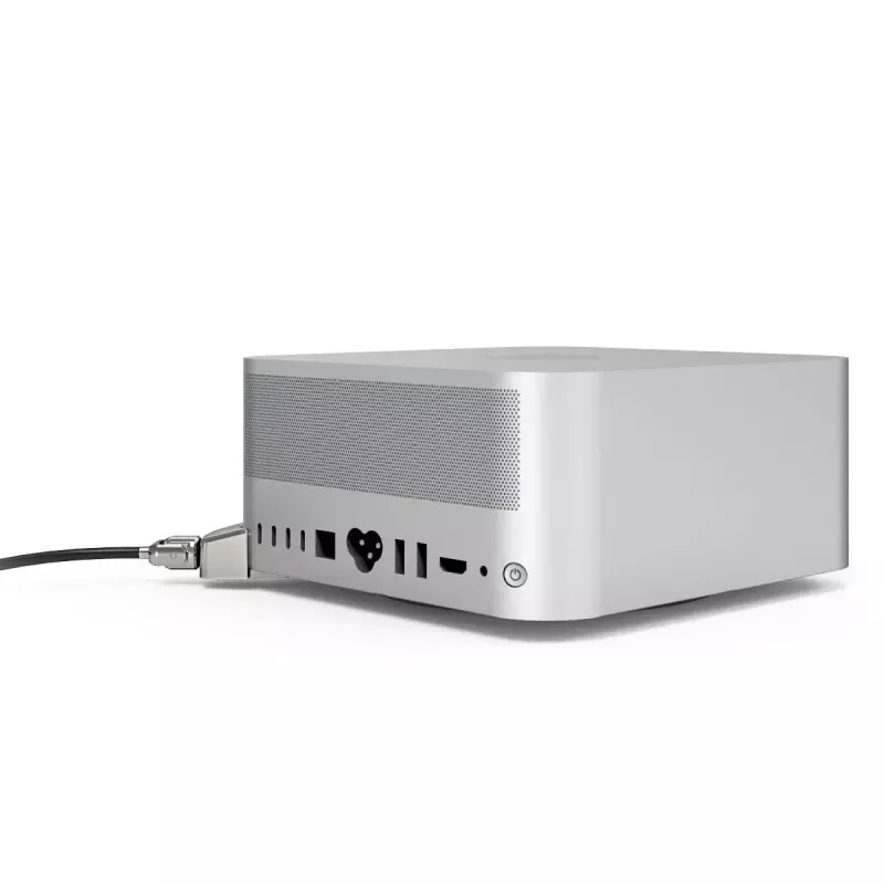 Adaptador de fechadura Compulocks Mac Studio Ledge Lock com chave Cabo de fechadura Prateado