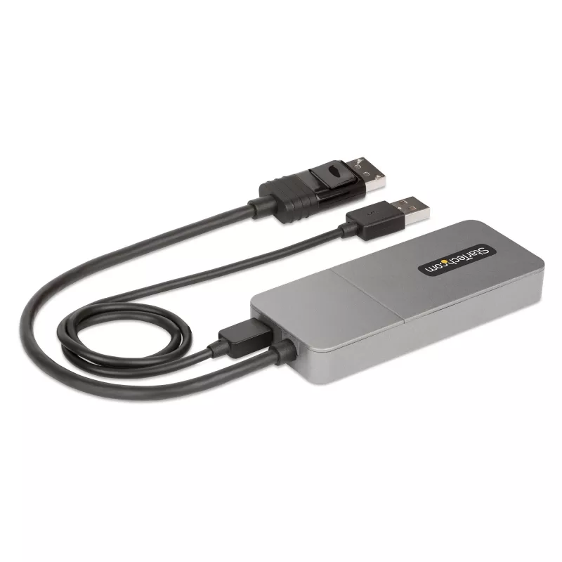 StarTech.com Hub MST de 3 portas - DisplayPort para 3x HDMI, Monitores Triplos 4K 60Hz, Adaptador de vídeo multi-monitor DP 1.4, cabo integrado de 30cm, alimentado por USB, apenas Windows