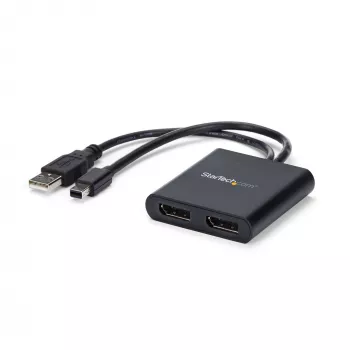 StarTech.com Adaptador Multi Monitor de 2 Portas - Mini DisplayPort para 2x DisplayPort Hub MST - Dual 4K 30Hz - Divisor de vídeo para modo de ambiente de trabalho expandido apenas em PCs Windows - mDP 1.2 para 2x DP