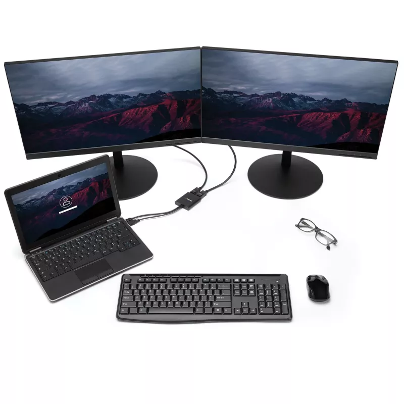 StarTech.com Adaptador Multi Monitor de 2 Portas - Mini DisplayPort para 2x DisplayPort Hub MST - Dual 4K 30Hz - Divisor de vídeo para modo de ambiente de trabalho expandido apenas em PCs Windows - mDP 1.2 para 2x DP