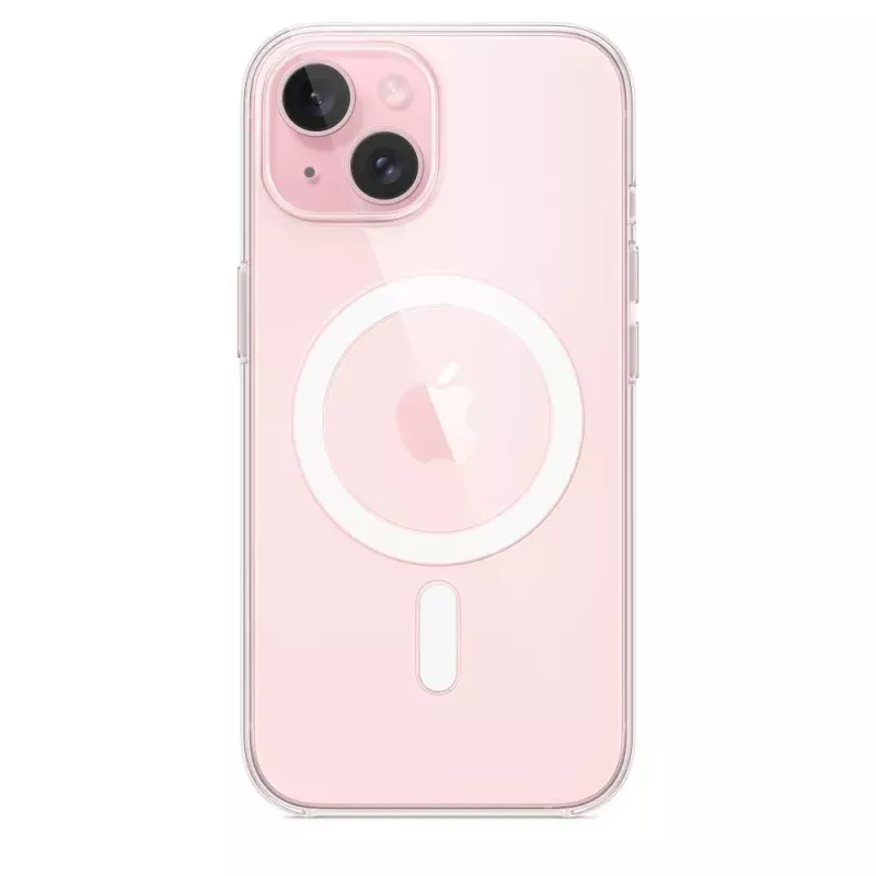 Capa de proteção para iPhone 15 da Apple, MagSafe, Transparente, PC, para 6,1 polegadas