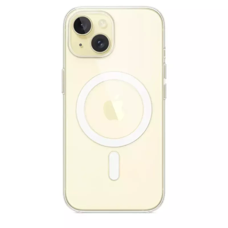 Capa de proteção para iPhone 15 da Apple, MagSafe, Transparente, PC, para 6,1 polegadas