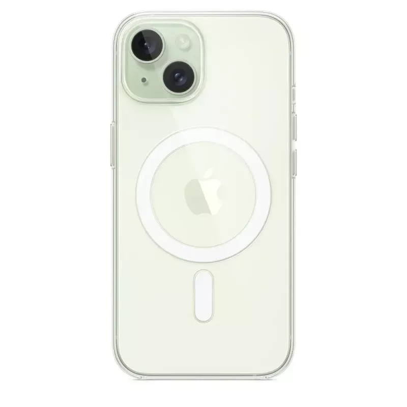 Capa de proteção para iPhone 15 da Apple, MagSafe, Transparente, PC, para 6,1 polegadas