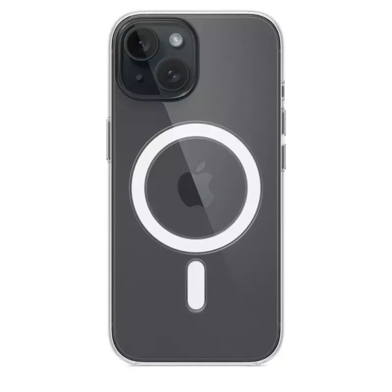 Capa de proteção para iPhone 15 da Apple, MagSafe, Transparente, PC, para 6,1 polegadas