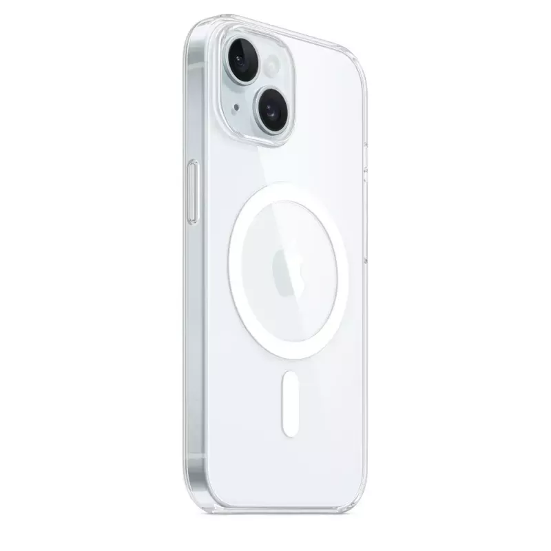 Capa de proteção para iPhone 15 da Apple, MagSafe, Transparente, PC, para 6,1 polegadas