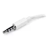 Adaptador de headset branco StarTech.com para headsets com fichas separadas de auscultador/microfone – 3,5 mm 4 polos para 2x 3 polos 3,5 mm M/F