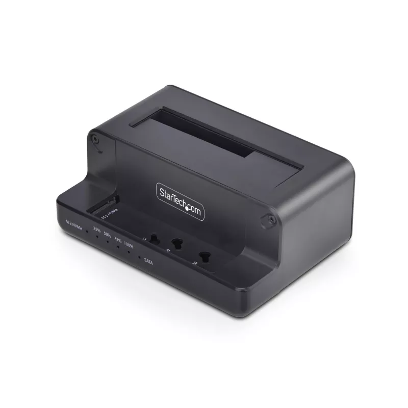 Duplicador de unidades M.2 NVMe para SATA de 2,5/3,5 polegadas StarTech.com, clonador/dock de SSD autónomo de duas baías, bidirecional NVMe para SATA / SATA para NVMe, até 27 GB/min, TAA
