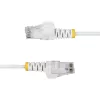 Cabo Ethernet CAT6 fino branco de 15m StarTech.com, proteção da patilha, 100W PoE, UTP, LSZH, cabo de cobre puro estanhado 28AWG, cabo de rede/patch RJ45 fino com alívio de tensão, testado individualmente