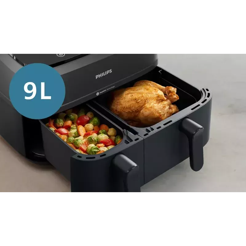 Fritadeira de ar quente Philips Série 3000 NA352/04 9L 2750W cesto duplo
