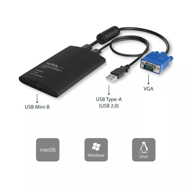 Adaptador USB Crash Cart StarTech.com com transferência de ficheiros e captura de vídeo