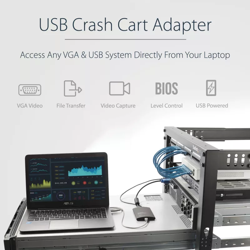 Adaptador USB Crash Cart StarTech.com com transferência de ficheiros e captura de vídeo