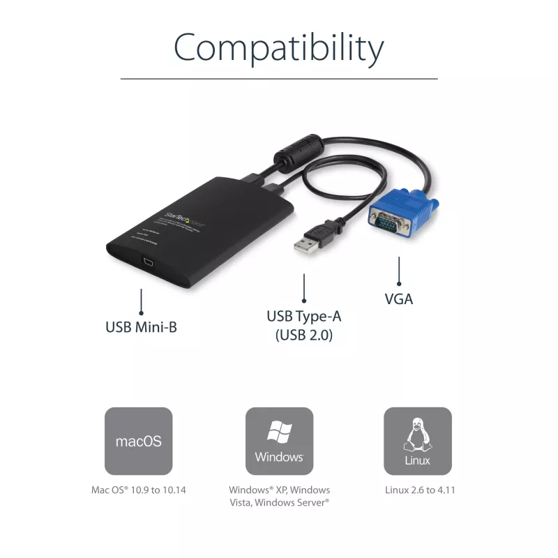 Adaptador USB Crash Cart StarTech.com com transferência de ficheiros e captura de vídeo