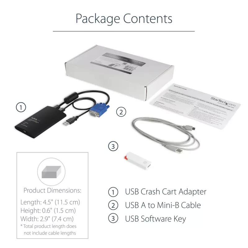 Adaptador USB Crash Cart StarTech.com com transferência de ficheiros e captura de vídeo