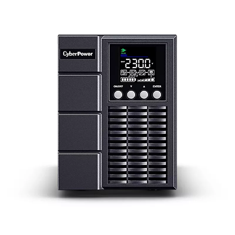 Fonte de alimentação ininterrupta CYBERPOWER OLS1000EA, dupla conversão online, 1 kVA/900 W, 3 saídas IEC C13, onda sinusoidal pura, LCD, torre
