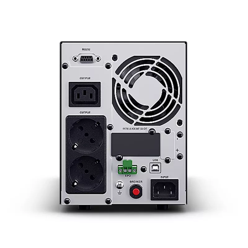 Fonte de alimentação ininterrupta CYBERPOWER OLS1000EA, dupla conversão online, 1 kVA/900 W, 3 saídas IEC C13, onda sinusoidal pura, LCD, torre