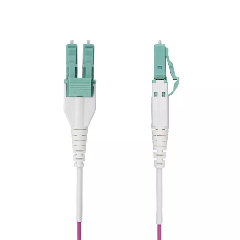 Cabo de fibra ótica multimodo StarTech.com 2m (6ft) LC para LC (UPC) OM4, Erika Violet, 50/125µm, 40G/100G, LOMMF/VCSEL, cabo de fibra Uniboot, certificado OFNR Riser