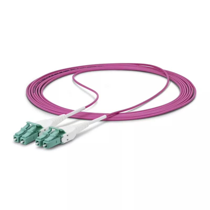 Cabo de fibra ótica multimodo StarTech.com 2m (6ft) LC para LC (UPC) OM4, Erika Violet, 50/125µm, 40G/100G, LOMMF/VCSEL, cabo de fibra Uniboot, certificado OFNR Riser