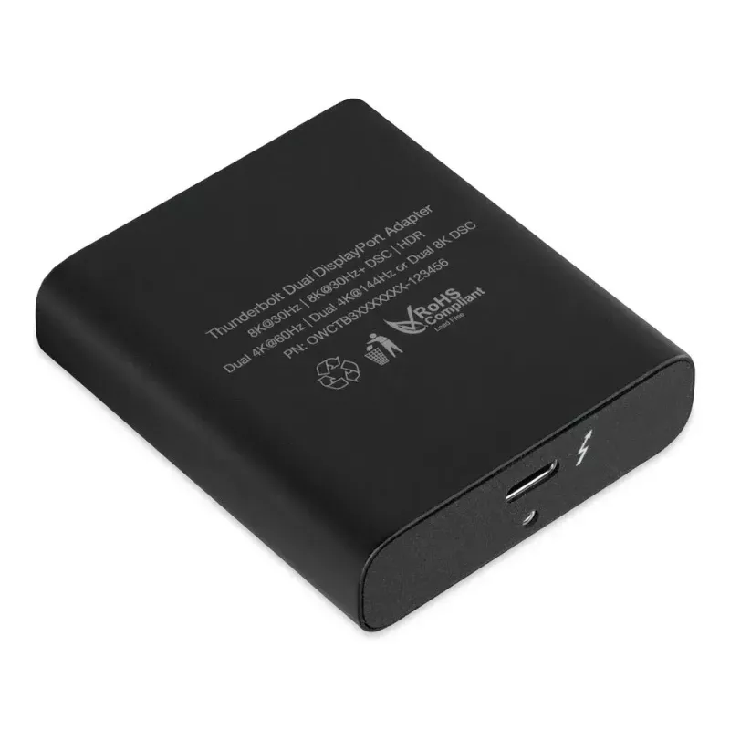 OWC OWCTB3ADP2DPT adaptador de Thunderbolt 3 para DisplayPort duplo, preto