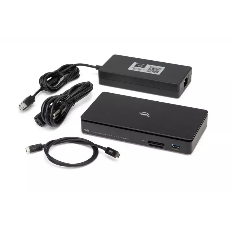 OWC Thunderbolt Pro Dock com fios Thunderbolt 3 preto 85W alimentação 40 Gbit/s