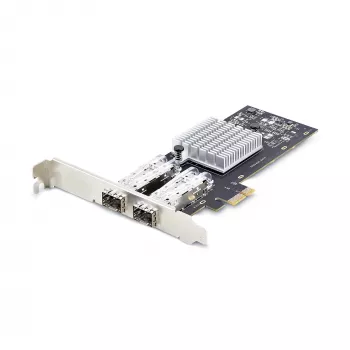 Placa de rede StarTech.com 2 portas GbE SFP, PCIe 2.0 x1, controlador Intel I350-AM2 2x 1GbE, 1000BASE cobre/fibra, NIC Gigabit Ethernet de porta dupla, backplanes desktop/servidor - compatível com Windows e Linux