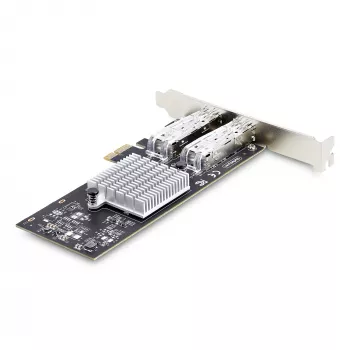Placa de rede StarTech.com 2 portas GbE SFP, PCIe 2.0 x1, controlador Intel I350-AM2 2x 1GbE, 1000BASE cobre/fibra, NIC Gigabit Ethernet de porta dupla, backplanes desktop/servidor - compatível com Windows e Linux