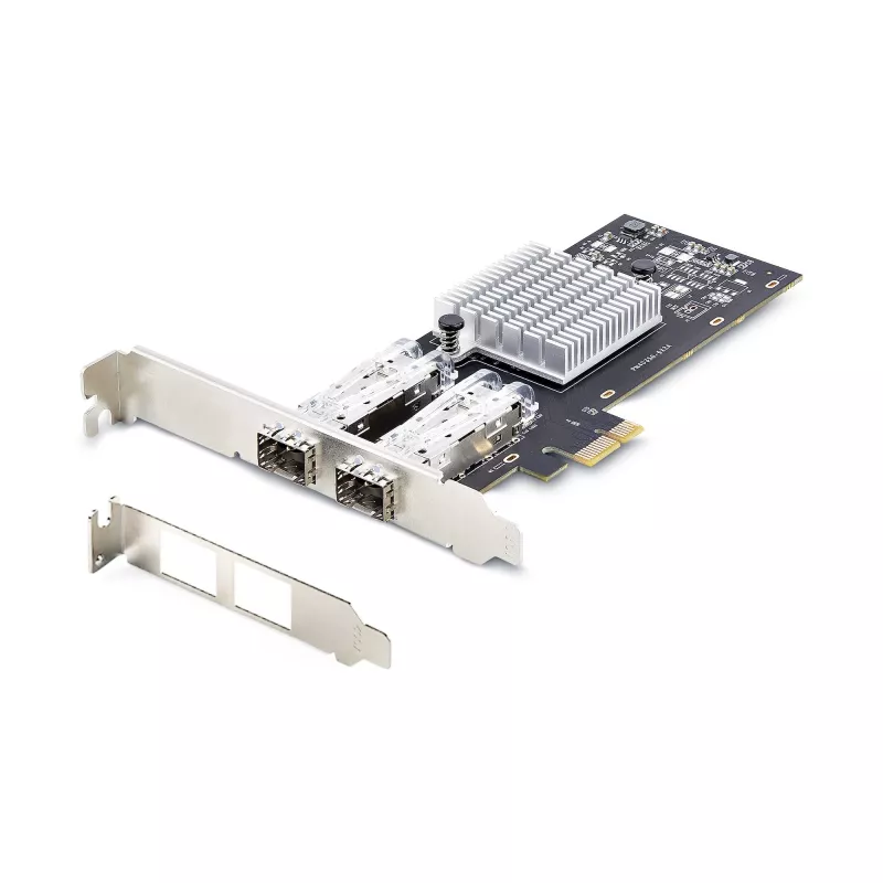 Placa de rede StarTech.com 2 portas GbE SFP, PCIe 2.0 x1, controlador Intel I350-AM2 2x 1GbE, 1000BASE cobre/fibra, NIC Gigabit Ethernet de porta dupla, backplanes desktop/servidor - compatível com Windows e Linux