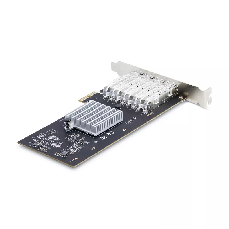 Placa de rede StarTech.com 4 portas GbE SFP, PCIe 2.0 x2 (compatível com x4, x8, x16), controlador Intel I350-AM4 4x 1GbE, 1000BASE cobre/fibra, NIC Gigabit Ethernet de quatro portas desktop/servidor - Windows e Linux